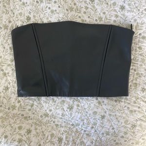 small leather black corset